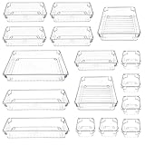 YKSLEMON 16 Stücke Schubladen Ordnungssystem, Organizer Ordnungssystem mit 5 Schublade Größen, Antirutsch Transparent Divider Make-up Organizer für Küche Badezimmer Kosmetik (Transparent)