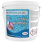 5 kg MEINPOOL24.DE Chlor Multitabs 5 in 1-200 g Tabs Multi Chlortabletten - mit 5 Phasenwirkung für die sichere und saubere Poolpflege - hygienisches Poolwasser