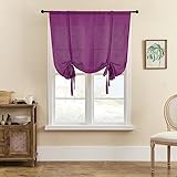 SIMPVALE 1 Stück Raffrollo Tüll Raffgardinen mit Stangentasche Leinenweben lichtdurchlässig Voile Vorhang für Wohnzimmer Schlafzimmer Balkon Küche Badezimmer, Lila, 80x120cm