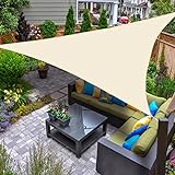 AXT SHADE Sonnensegel Wasserdicht Dreieck Rechtwinklig 3x3x4,25m Wetterschutz Sonnenschutz PES Polyester mit UV Schutz für Terrasse Balkon Garten-Helles Khaki