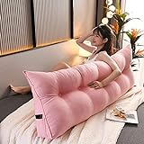 Dreieckiges Kopfteil-Positionierungs-Keilkissen, für Tagesbett und Etagenbett, Bett-Rückenlehnenkissen mit abnehmbarem Bezug, Pink 1, 80 x 20 x 50 cm