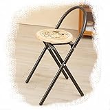 MKEING Home Barstuhl Küchenhocker Klappstuhl Vintage Barhocker Für Tresen Café Esszimmerhocker Runder Klapphocker Mit Lehne Hochstuhl Gartenstuhl (Color : Patterned)