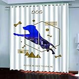 Vorhang Blickdicht Ösen 3D Goldener Abstrakter Tierhund Muster Modern Gardinen Wohnzimmer Schlafzimmer Kinderzimmer - Thermo Schallschutz Verdunklungsvorhänge Fensterdekoration 2Er Set 214X200cm