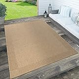 Paco Home In- & Outdoor Teppich, Terrasse u. Balkon, Wetterfest Einfarbig m. Struktur, Grösse:160x230 cm, Farbe:Beige