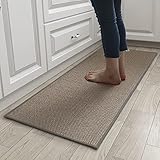 Küchenteppich Waschbar rutschfest, Teppich Läufer Flur Küche rutschfest, Flachs Jute Küchenfußmatten für Vor Dem Waschbecken Küchenteppiche Wohnzimmer und - Gummisohle Matten rutschfeste
