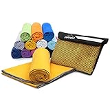 Mikrofaser Handtuch Set - Microfaser Handtücher für Sauna, Fitness, Sport I Strandtuch, Sporthandtuch I Gelb | 1x L(140x70cm)