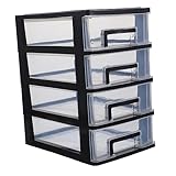 Cabilock Schwarzer Container Aufbewahrungsmöbel Faltbare Tische Stapelbarer Aufbewahrungswürfel Schreibtisch Schubladenbox Schubladentyp Schreibtisch-Organizer Kleine Schublade