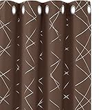 Amazon Brand - Umi 2 Stück Gardine Thermovorhang Lichtdicht Vorhang Ösenvorhänge Schlafzimmer 175x140 cm Braun