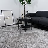 Consilio Concept 120 x 170 Teppich Wohnzimmer Silber Hochflor Shaggy langflorig Handmade handgefertigt Wohzimmerteppich modern Zertifiziert Made in Germany Design Manufaktur Markenteppich Oeko TEX