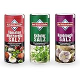 Bad Reichenhaller Grill-Gewürz-Set 3er Bundle | jeweils 90g Dose Tomate-Mozarella Kräuter Knoblauch Gewürz Salze | Vegan ohne Geschmacksverstärker | Glutenfrei Gewürzpaket