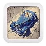 Wanduhren Quadrat 26 cm klassische Autos Straße Quarzwerk PVC-Material Wanduhr modernes und minimalistisches Design Dekorativ Wanduhren für Küche Wohnzimmer Schlafzimmer Büro große wanduhren xxl