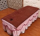 300g Schönheitssalon mit Loch Make Bett großes Handtuch Massagetherapie Bettlaken Schönheitssalon Badetuch Grau, Kaffee, 90*190 mit Loch