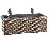 Dehner Blumenkasten Florenz, ca. 50 x 19 x 20 cm, Polyrattan, braun