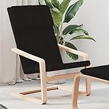 TOYOCC Stühle, Sessel, Relaxsessel und Schlafstühle, schwarzer Stoff
