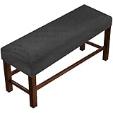 YOPOIY Jacquard Stuhlhussen, Abnehmbar Universal Bezug Für Esszimmer Bank Strecken Bezug Für Esszimmerstuhl Formschlüssig Dining Bench Cover-Schwarz-90-120cm