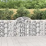 JUNZAI Gabionen mit Hochbogen 5 STK Gabionenkörbe, Gabionen Hochbeet, Steinkorb, Gabionengitter, Drahtkorb Für Pflanzen, Kräuterspirale Für Garten, 200x30x100/120cm Verzinktes Eisen