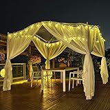 Outdoor-Hardtop-Pavillon mit Aluminium-Gartenschutz, doppelt belüftetem Dach, Netzen, Vorhängen und Sitzdesign, 12' x 12'