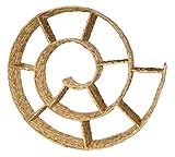 KMH Wandregal Bücherregal Schnecke aus handgeflochtener Wasserhyazinthe - Farbe: natur - Regal Hängeregal Büroregal Setzkasten Dekoregal Dekoration