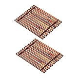 DOITOOL 2 Stück Bambusfloß Teematte Adorno Para Mesa De Quadratisches Serviertablett Hochzeitsdekor Teeuntersetzer Tischsets Für Tisch Basteltassenmatte Tischbecherunterlage Bambus