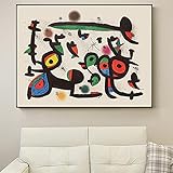 TOYOCC Kunstposter 50 x 60 cm, ohne Rahmen, Joan Miro, berühmtes Vintage-Ölgemälde, abstraktes Surrealismus, Reproduktion, Poster, Wandkunst, Bild für Wohnzimmerdekoration