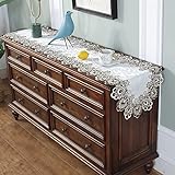 Handgemacht Einfach Tischläufer 2er-Pack rechteckiger Rechteckige Tischläufer, Kommode, Schal, Deckchen, Stoff, Spitze, Rechteckige Tischläufer, Rechteckige Tischläufer mit exquisiter Makramee-Sticker