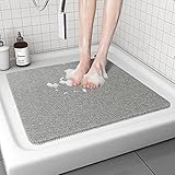 Duschmatte rutschfest,80 x 80 cm Weich Komfort Badewannenmatte mit Ablauflöchern,Anti-Schimmel,Schnell trocknend,waschbar PVC Duschmatten,für Nassbereiche,sicher für Kinder und ältere Menschen