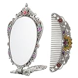 FOMIYES 1 Set Retro-Geschenke Mädchen-Geschenk Antiker Spiegel Faltbarer Tischspiegel Antiker Klappspiegel Kosmetikspiegel Vintage-Metall Vintage-Handspiegel Aus Metall