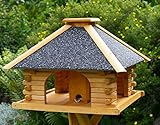 Deko-Shop-Hannusch Massives Futterhaus mit Strukturputz V20 Stein, Vogelhaus, Vogelvilla, Vogelhäuschen, Vogelhäuser, Vogelfutterhaus