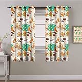 SPADEACES Verdunklungsvorhänge Mit Ösen - 2Er Set 3D Fuchsteichblumenpflanze Muster Gardinen Wohnzimmer Schlafzimmer Ösenvorhang Blickdicht Verdunklungsgardine Für Weihnachten 220X214Cm (BxH)