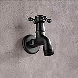 Gebürstetes schwarzes Messing, Waschmaschine, Badezimmer-Wasserhahn, Eckhahn, Outdoor-Gartenmischer