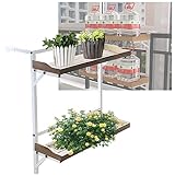 HRXQSHH Balkongeländer Tisch Balkon Klappbar Balkontisch - 60x20x68cm - Balkontisch Hängetisch Balkon Klapptisch Für Garten, Balkon, Außengastronomie (Color : White)