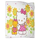 KAnduo Hello-Kitty Decke Fleece Wurfdecke Für Mädchen Jungen,Girls' Collection Alle Jahreszeiten Super Weiche Plüsch Wirft Decke Für Couch Schlafsofa Büro40x50inch(100x130cm)