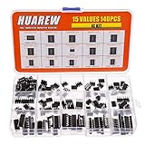 HUAREW 15 Werte 140 Stück Opamp Timer Darlington Fotokoppler PC817 LM358P TDA2822 LM386 LM393 UA741CN NE555P TDA2030A NE5532P JRC4558D LM324N LM339N PT2399 ULN2003AN ULN2803APG IC-Sortiments kit