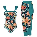 Pianshanzi Damen Zweiteilig Badeanzug Push up Bademoden Bauchweg Tankini Set High Waist Beachwear Hotpants Badeanzug mit Zwei Trägern