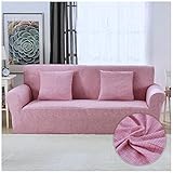 YOUCAI Sofa Überwürfe Jacquard Sofabezug Elastische Stretch Spandex Couchbezug Sofahusse Sofa Abdeckung Sofaüberzüge Gedrucktes Muster Sofa-Überzug,Pink,2 Sitzer(145-185cm)