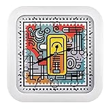 NOLLAM Wanduhren 26 cm Kunst-Graffiti Tier Quarzwerk PVC-Material Wanduhr Deko Uhr Wand für Wohnzimmer Schlafzimmer Kücheuhr Batteriebetrieben zahnräder Holz
