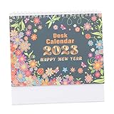 STOBOK Kalender 2023 Tischkalender Groß Mädchen Zelte Mädchen Schreibtischzubehör Klein Tischkalender 2023-2024 Monatskalender 2023 Stehend Flip Planer Kalender Englisch Tischkalender
