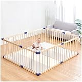 DLLY Großes Baby-laufgitter, Laufstall Baby Aus Naturholz, Stabiler Sicherheitsspielplatz Laufgitter, Tragbares Baby-laufstall, Kinderzaun Für Baby/Kleinkinder,160x160cm