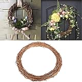 Wankd Türkranz, Deko Holzkranz 30 cm, dekorativer Weidenkranz mit romantischen Kranz aus Rattan - schöne Deko für Wand, Tür und Tisch (30cm)