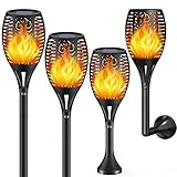gabless Solar Gartenfackeln Flammenlicht 96LED, Solarlampen für Außen, Solar Fackeln Flammenlicht, Solarleuchten Garten mit Flammeneffekt, IP65 wasserdicht, Solarleuchten für außen, Terrasse, Balkon