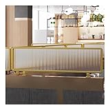 1 Paneele Schreibtisch & Arbeitsplatte Paravent - Trennwand 30cm Höhe Dekorativer Zaun, Privatsphäre Raumteiler Für Essbereiche Arbeitsbereich Büro Restaurant (Farbe : Gold-a, Größe : 100x30cm)