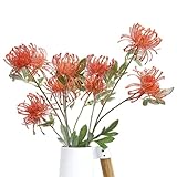 XIGUI 3 Stück Chrysanthemen künstliche Blumen, 74,9 cm langer Stiel, Spinnenmütter, Boho-Kunstblumen, Seidenblumen für hohe Vase, Zuhause, Büro, Tischdekoration (Mandarine)