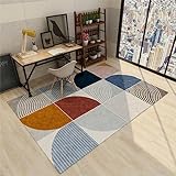 AU-OZNER kleine teppiche Blauer Teppich, Anti-Milben, rutsch Fester, bequemer, leicht zu reinigender Teppichflur Teppich,Blau,120x140cm