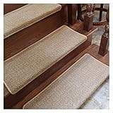 Bambusteppich 3 Stück Set Treppenauflagen Sisal-Teppich, Rutschfester, verschleißfester Teppich für die Treppe Selbstklebend , Home Stair Rug Indoor Decor Stairs Padding ( Color : Rectangular , Size :