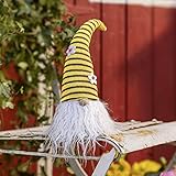 FRANK FLECHTWAREN Wichtel Bienenfreund, süße Dekofigur aus Polyester und Kunstfell, Maße: Höhe 32 cm