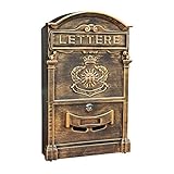 Vintage-Briefkasten für Postfach, der verschließbar ist| Wandbriefkästen im Retro-Stil am Haus | Bronze, Grün, Weiß, Gold, Schwarz auf Büro