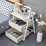 Nachttisch mit Rollen, Sofa-Beistelltisch, Snack-Couchtisch, mobiler Schreibtisch mit Ablageflächen für Laptop, Lesen, Zuhause, Büro, Wohnzimmer, Schlafzimmer