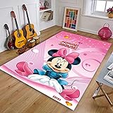 L&WB Mickey Minnie Mouse Teppich Bereich Teppich 3D Druck Flanell Super Soft Wohnzimmer Teppich Kinderzimmer Teppich,80 * 120cm
