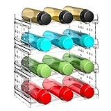 Panbayi laschenaufbewahrung, 4er Set Weinflaschen Halter, Aufbewahrung Flaschen Schrank, Flaschen Organizer Schrank, Flaschenregal Kühlschrank stapelbar, Flaschenhalter Mit Zwei Haken