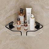 MAVNES Duschablage Ecke Eckduschregal-Caddy, Acryl-Badezimmerregal, Badezimmerstativ, wandmontiertes Duschzubehör (Color : Noir, Size : Single Layer)